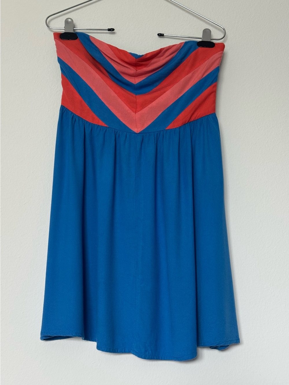 Y2K Urban Outfitters Cooperative Chevron Strapless Skater Mini Dress